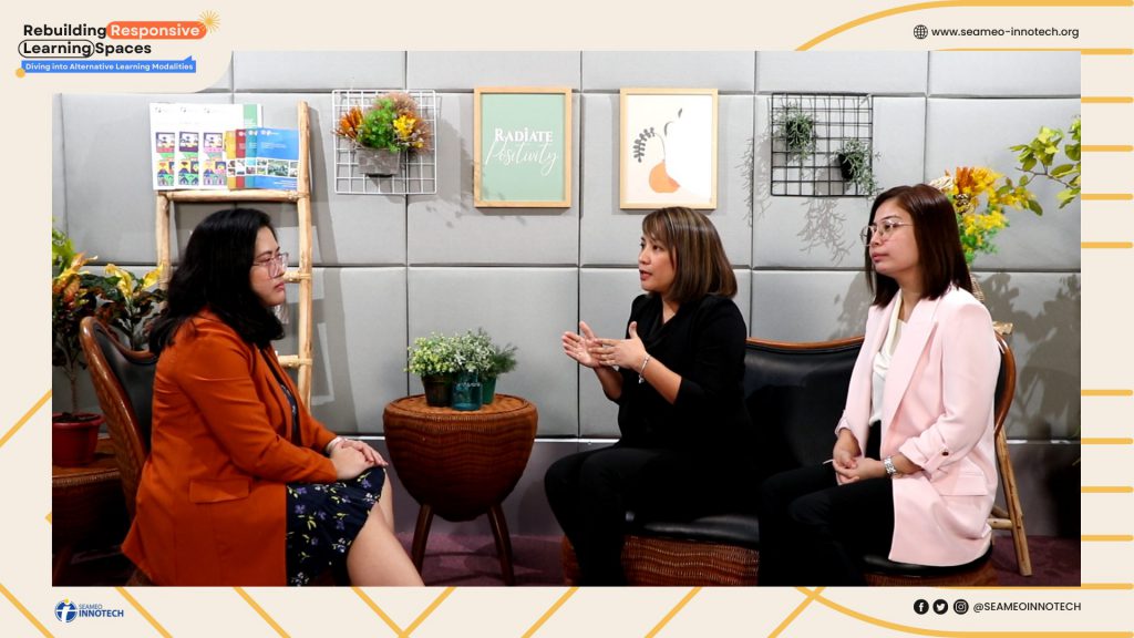 Kaylene Fernandez, Lauren Bautista, and Emmy Yanga-Domingo at the "Rebuilding Responsive Learning Spaces: Diving Into Alternative Learning Modalities" webinar.