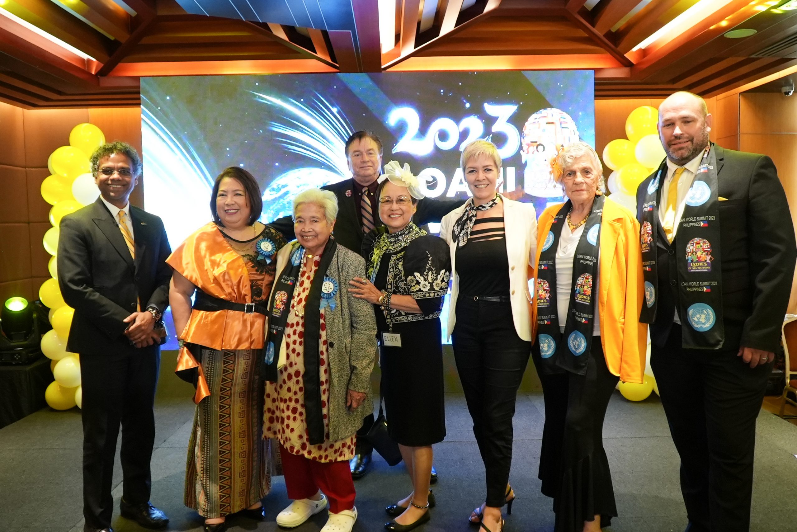 From left: Dr. Sanjay Ramdath, Nelle Reyes, Prof. Leonor Magtolis Briones, Coach MJ Tolan, Ellen Bitters, Dr. Val Alino, Dr. Robbie Motter, and Jamie Long.