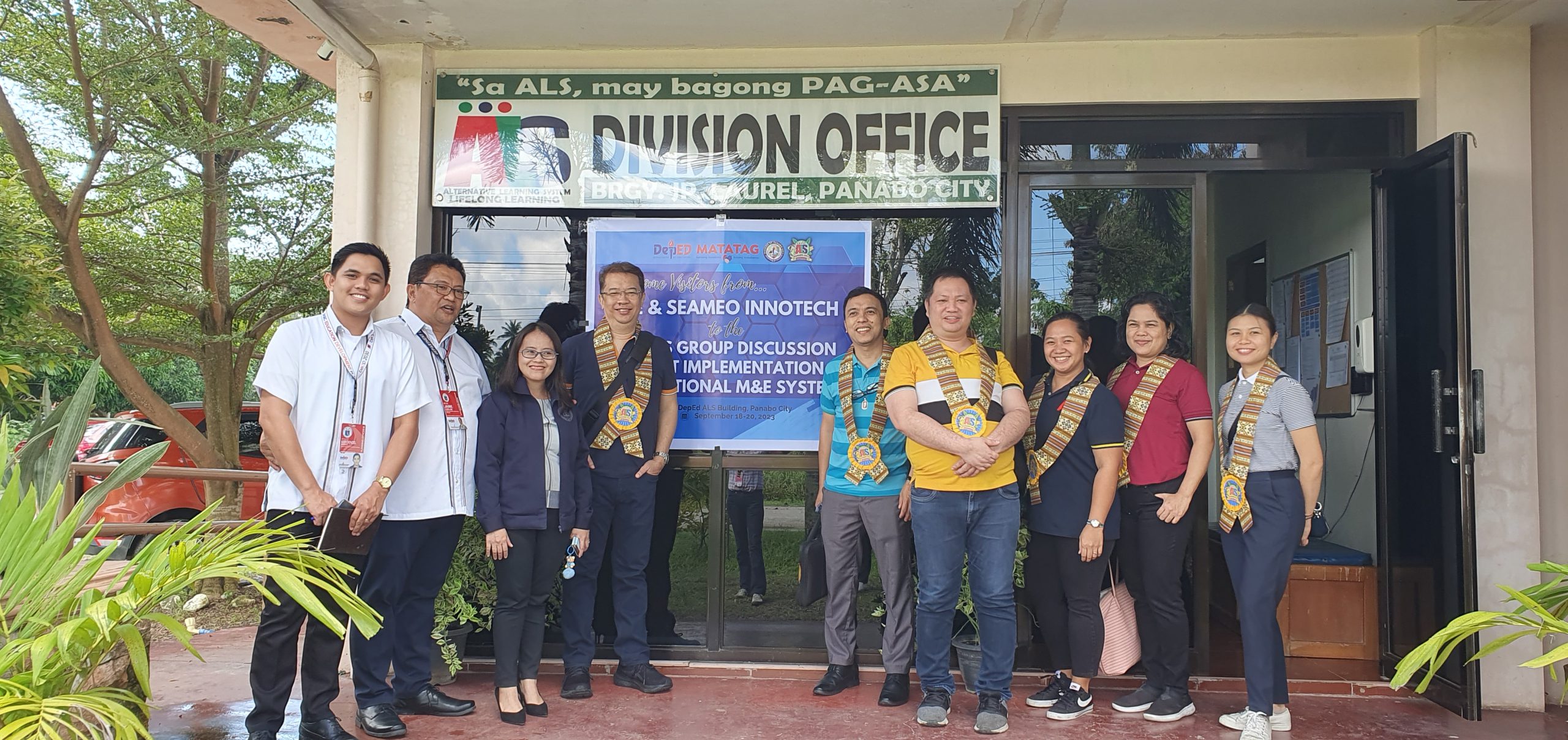 Division officials and staff from DepED and SEAMEO INNOTECH attend the ALS M&E System Pilot Implementation in Panabo City, Davao del Norte, Philippines.