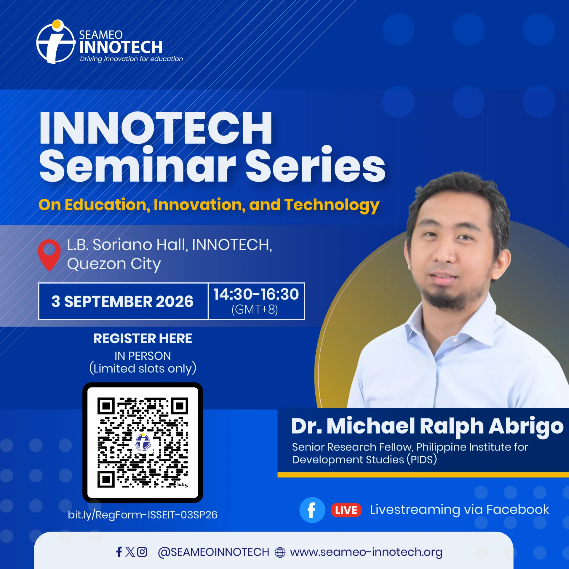 INNOTECH Seminar Series on Education, Innovation, and Technology | Dr. Michael Ralph Abrigo
