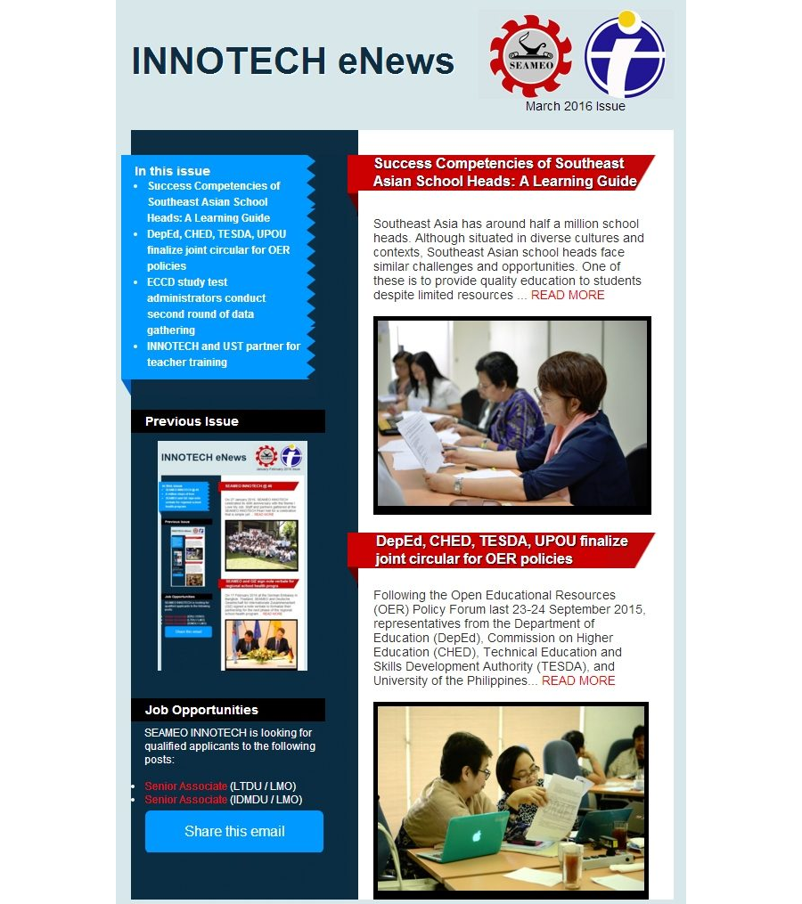 INNOTECH eNewsletter - March 2016