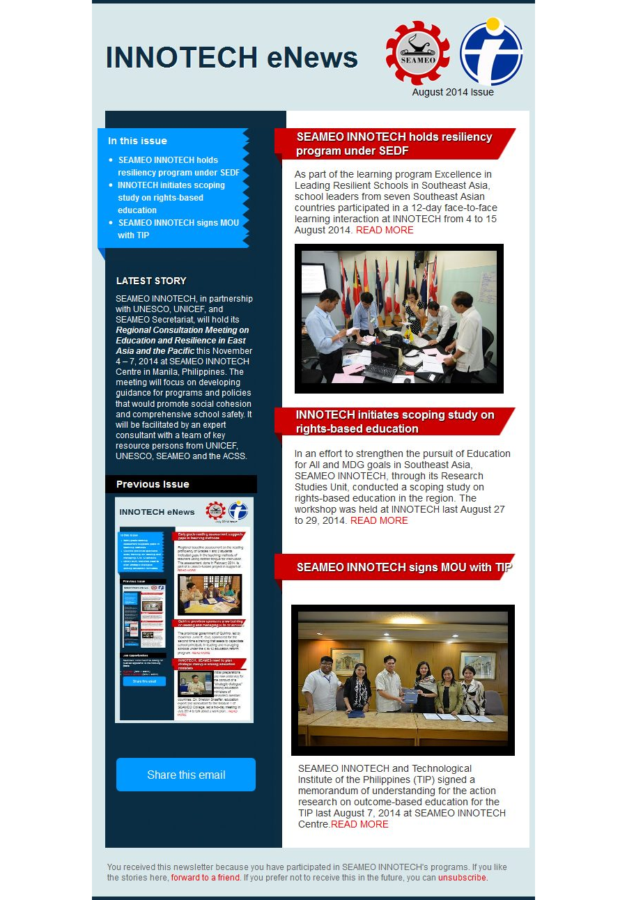 INNOTECH eNewsletter - August 2014