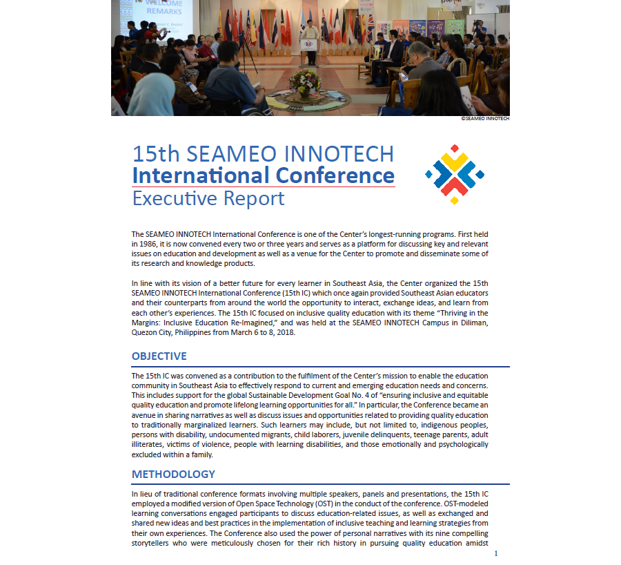 15th SEAMEO INNOTECH International Conference - Executive Report
