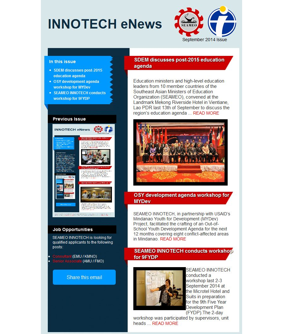INNOTECH eNewsletter - September 2014