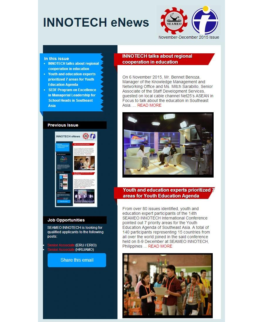 INNOTECH eNewsletter - November-December 2015