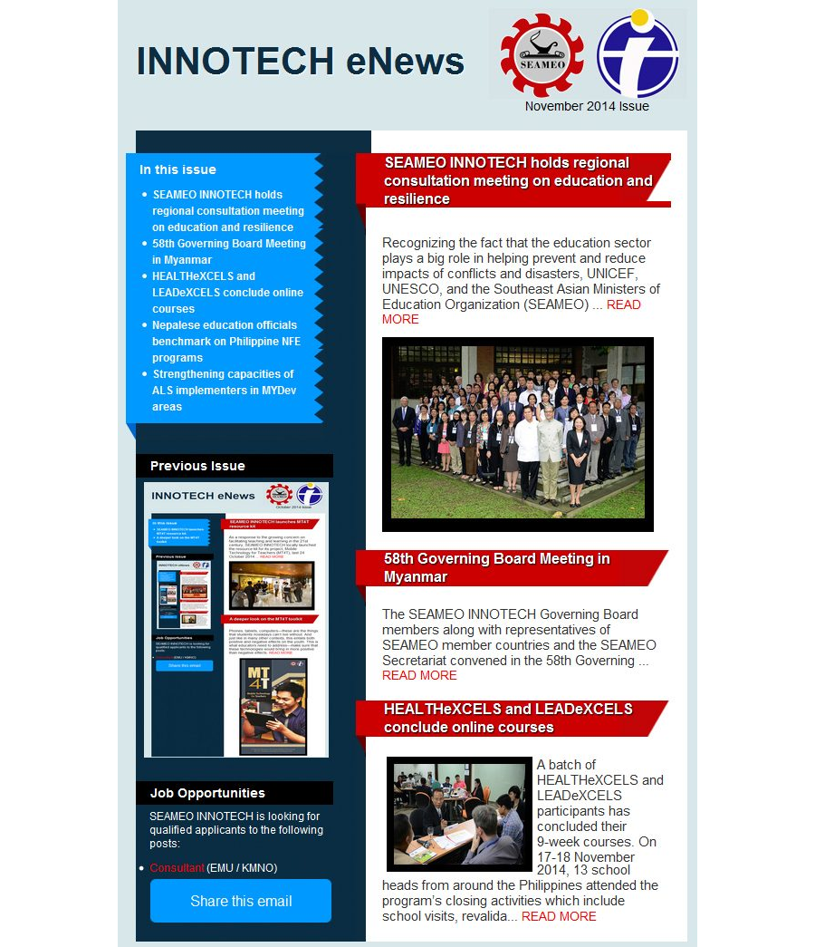 INNOTECH eNewsletter - November 2014