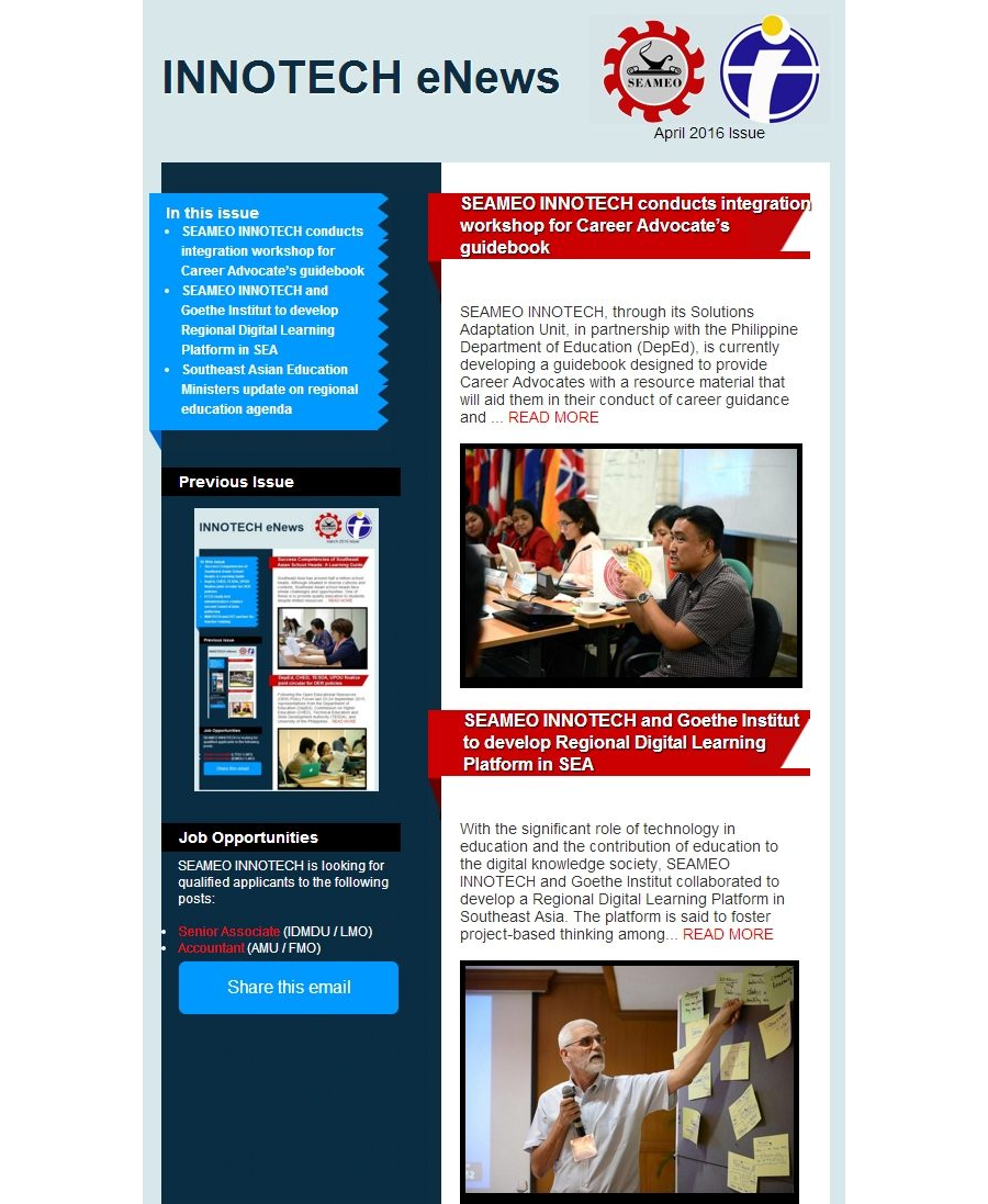 INNOTECH eNewsletter - April 2016