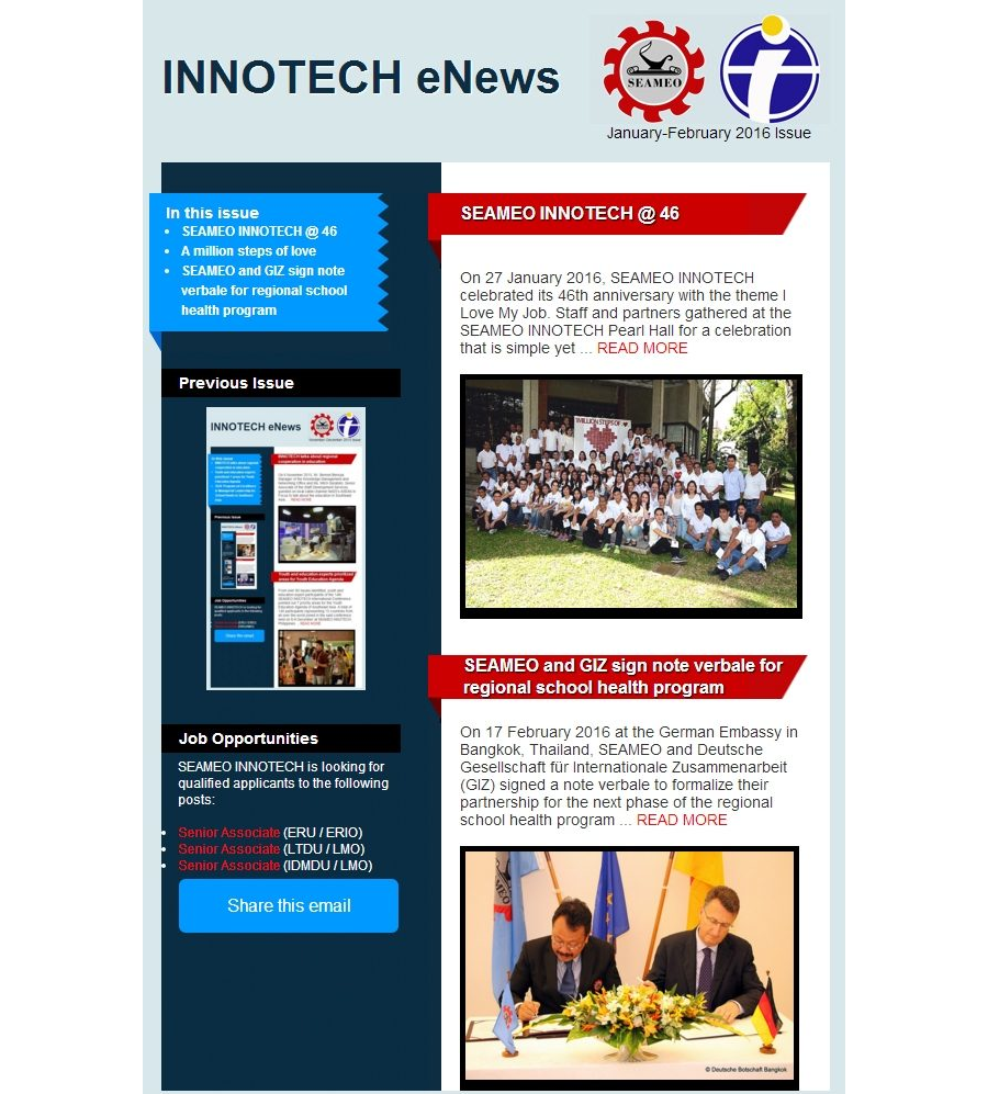 INNOTECH eNewsletter - January-February 2016