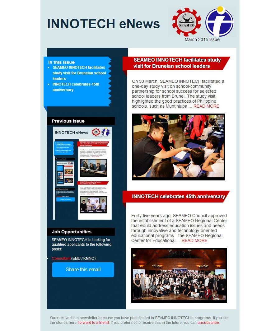 INNOTECH eNewsletter - March 2015