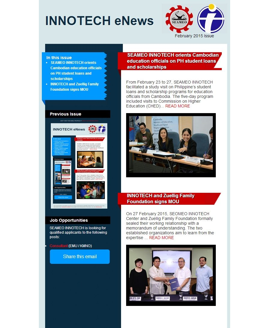 INNOTECH eNewsletter - February 2015