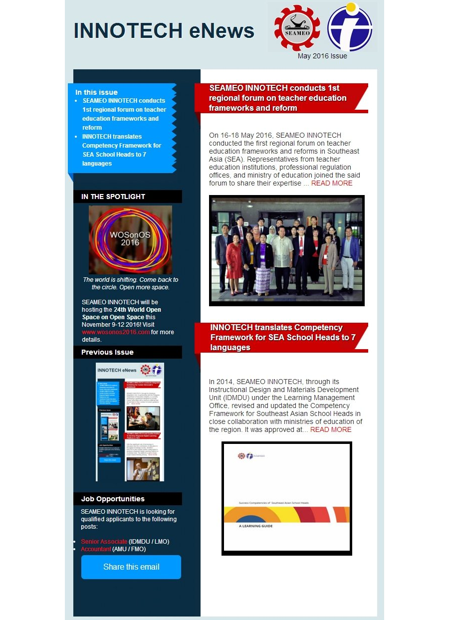 INNOTECH eNewsletter - May 2016