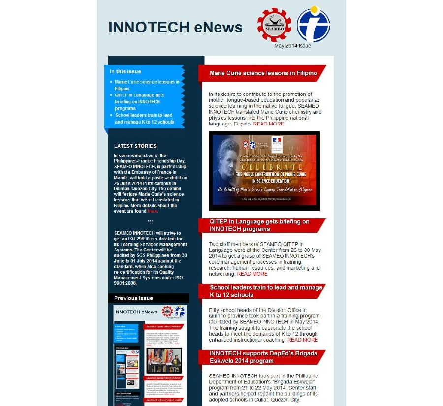 INNOTECH eNewsletter - May 2014