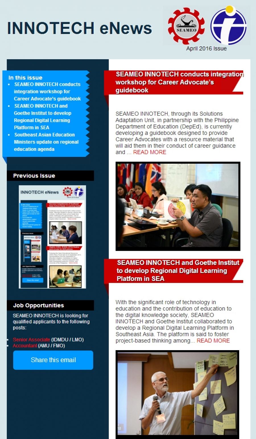 INNOTECH eNewsletter - April 2016