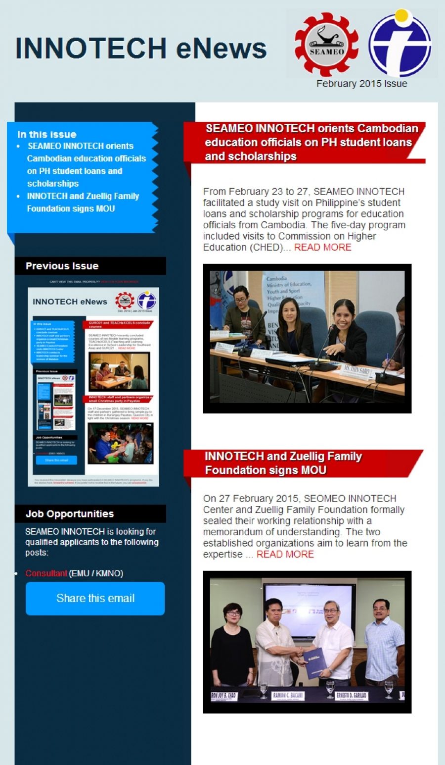 INNOTECH eNewsletter - February 2015