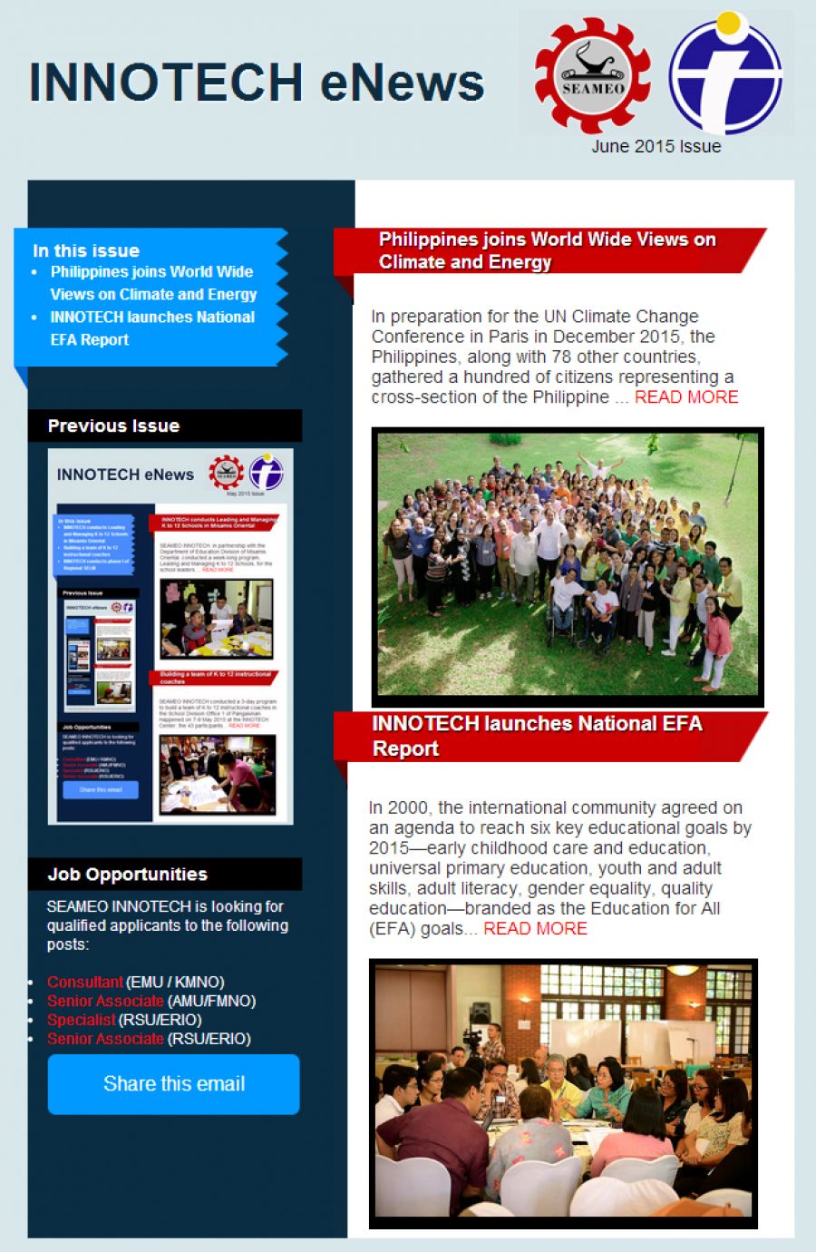 INNOTECH eNewsletter - June 2015