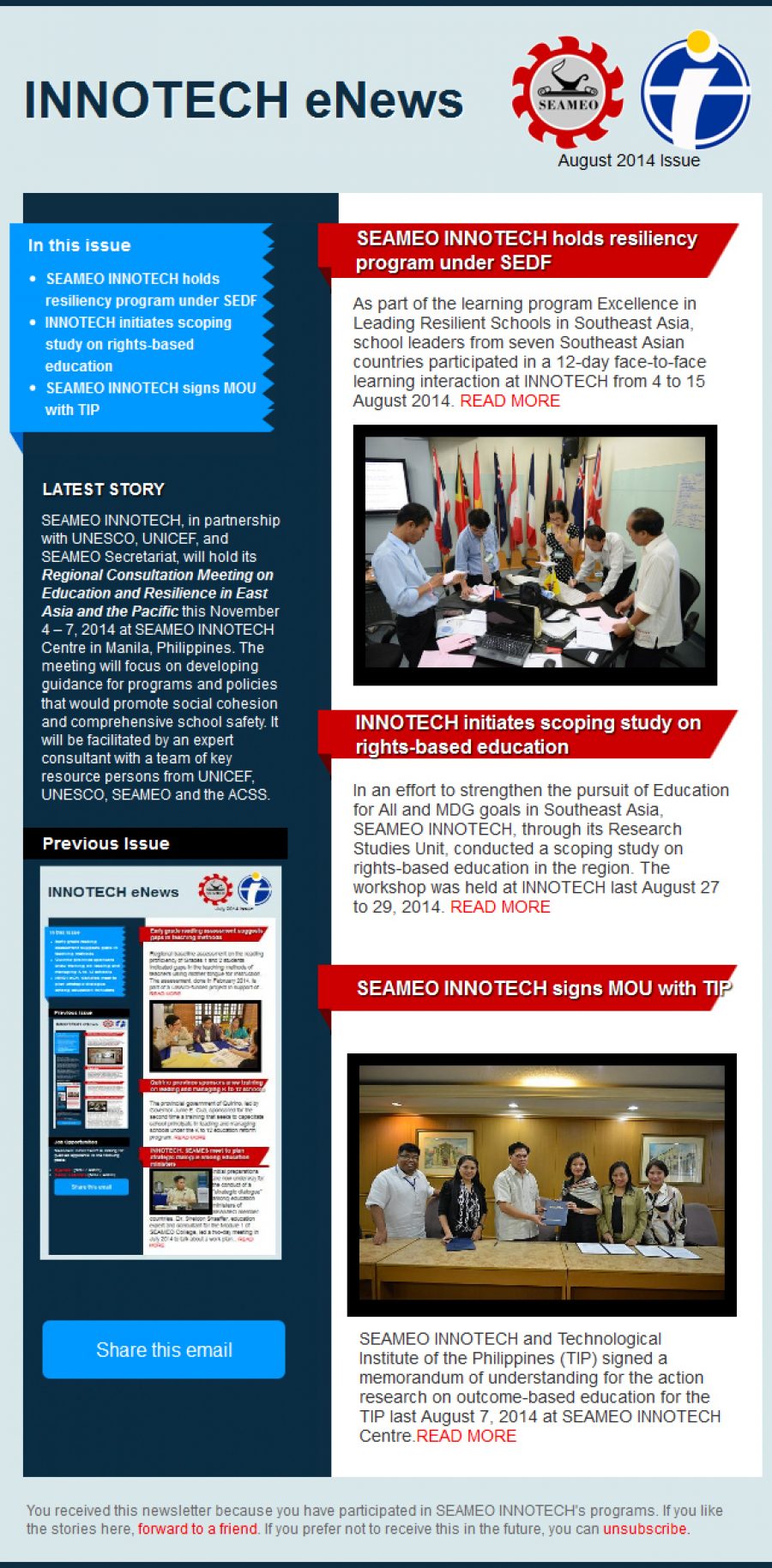 INNOTECH eNewsletter - August 2014