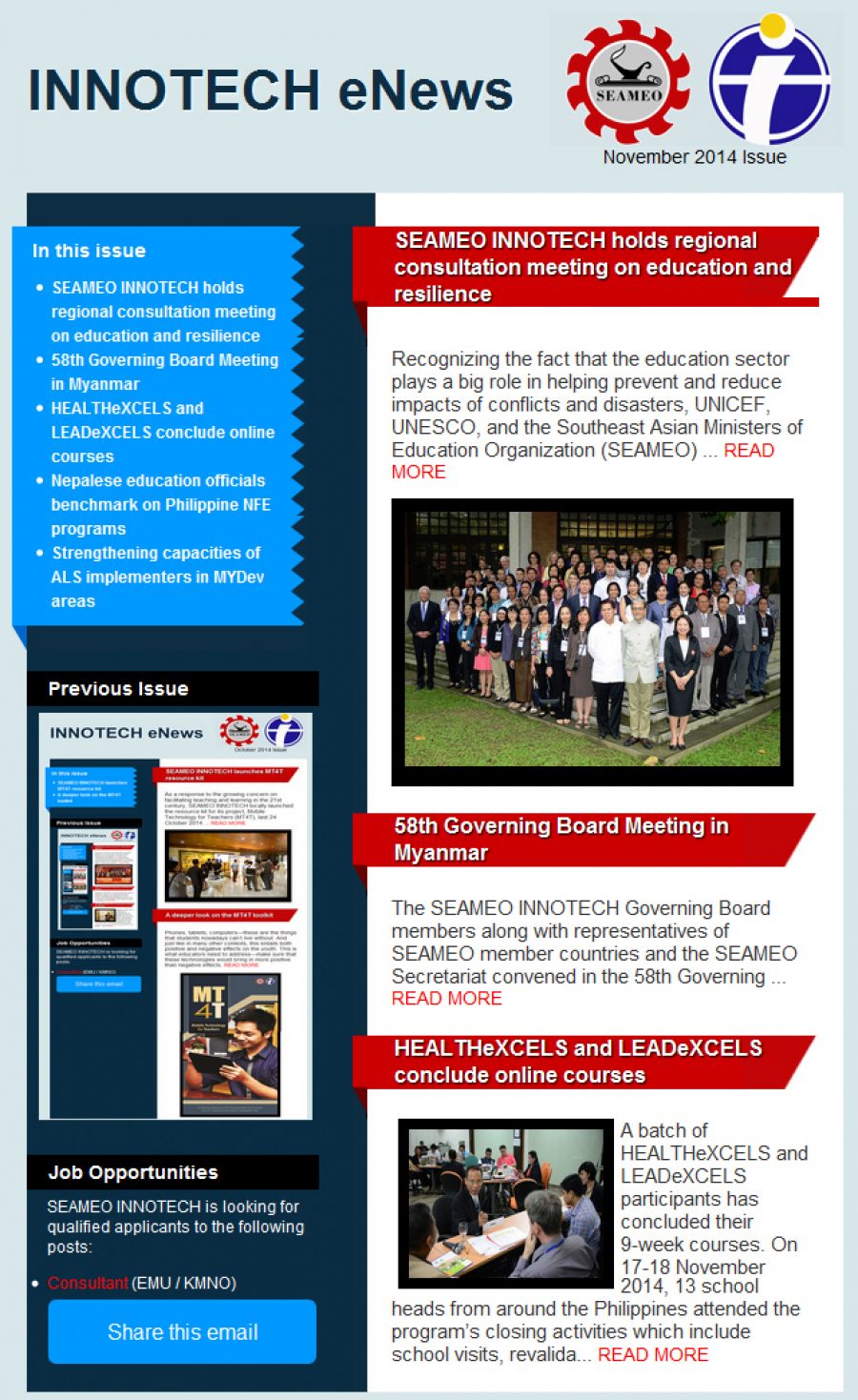 INNOTECH eNewsletter - November 2014